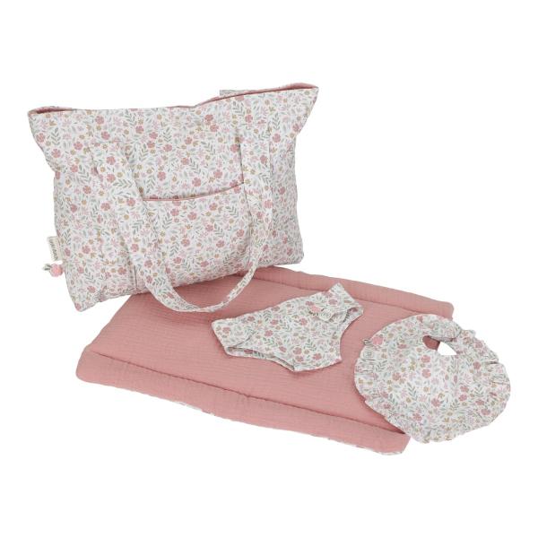 Bundle Puppe Noa und Puppenwickeltasche Soft Flowers von Little Dutch