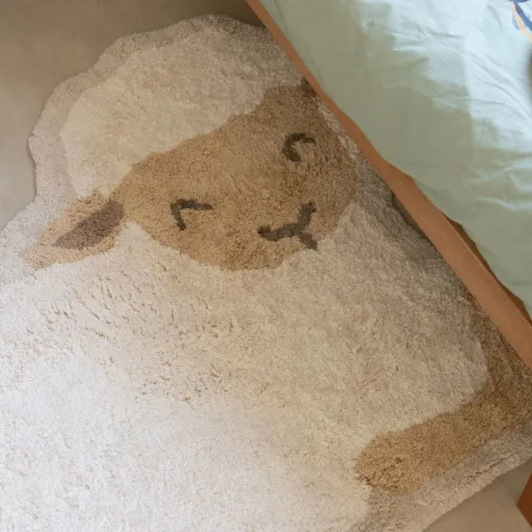 Little Dutch antirutsch Teppich Hase 110 x 110 cm - beige
