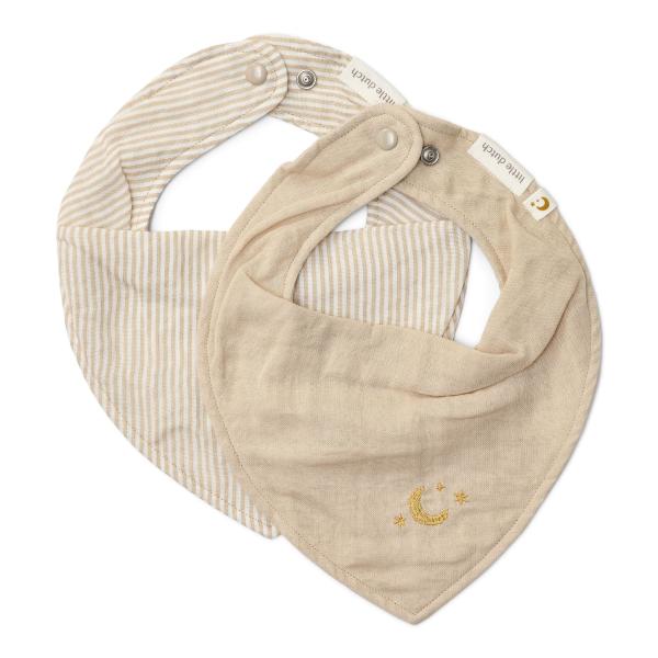 Little Dutch 2er Pack Bandana Lätzchen - Beige - Essentials
