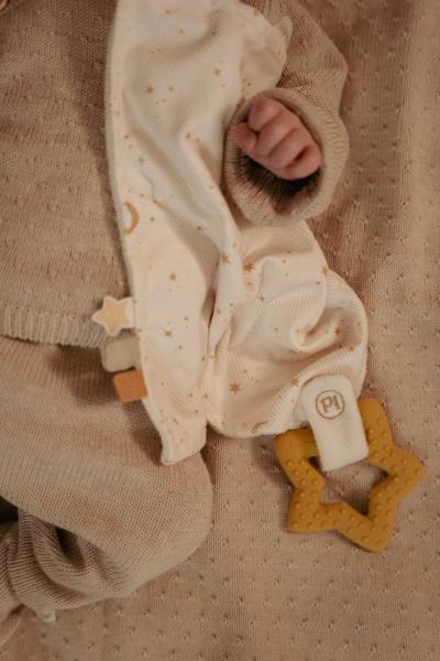 Schmusetuch mit Beißring abnehmbar - Newborn Naturals Little Dutch