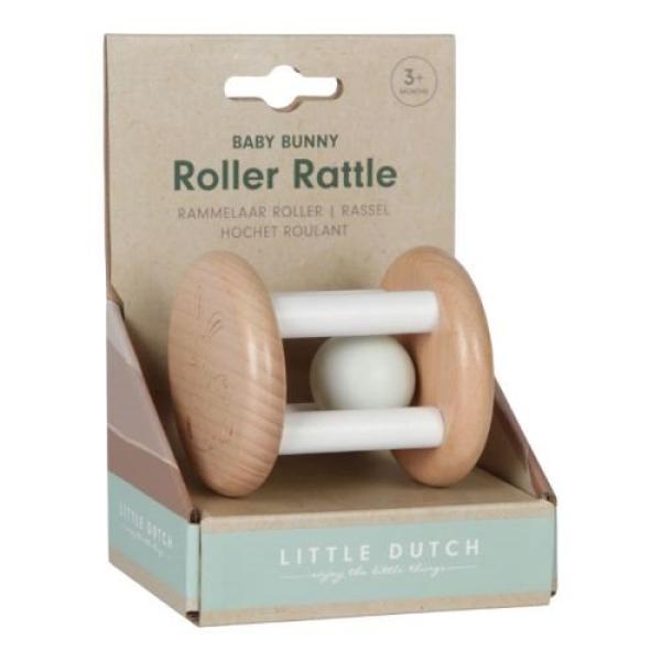 Little Dutch Roll Rassel Baby Bunny - der beige Rasselroller Holz LD8860