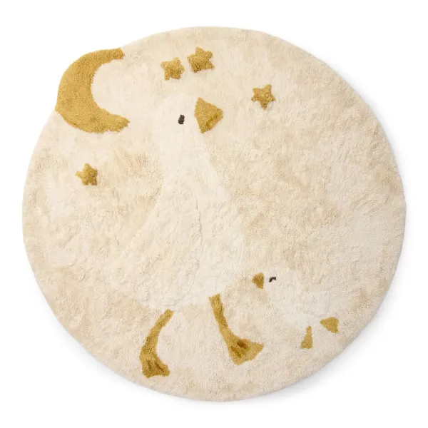 Little Dutch runder Teppich Goose - weiss - kleine Gans