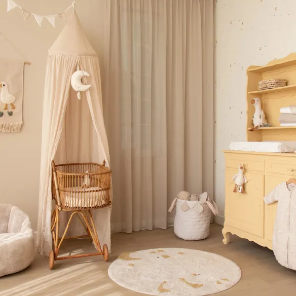 Little Dutch runder Teppich Goose - weiss - kleine Gans