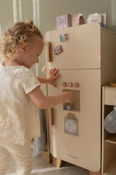 Holzspielzeug Kühlschrank Little Dutch mit Gefrierfach und Zubehör Holzspielzeug Kühlschrank Little Dutch mit Gefrierfach und Zubehör