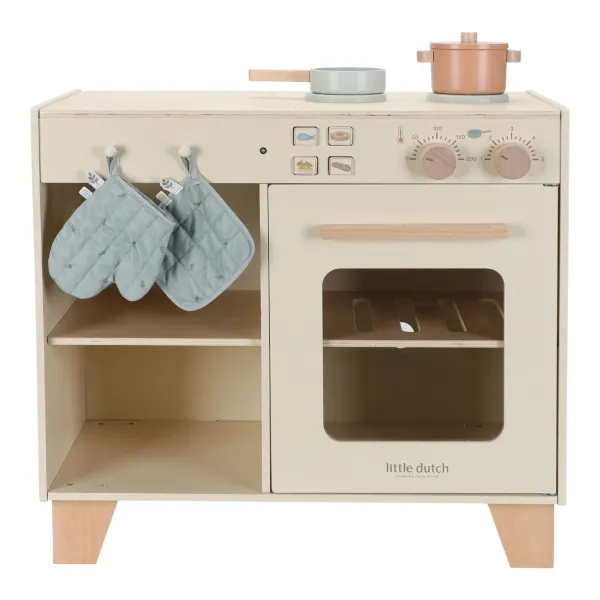 Little Dutch Holzspielküche Essentials in Beige mit Zubehör Little Dutch Holzspielküche Essentials in Beige mit Zubehör
