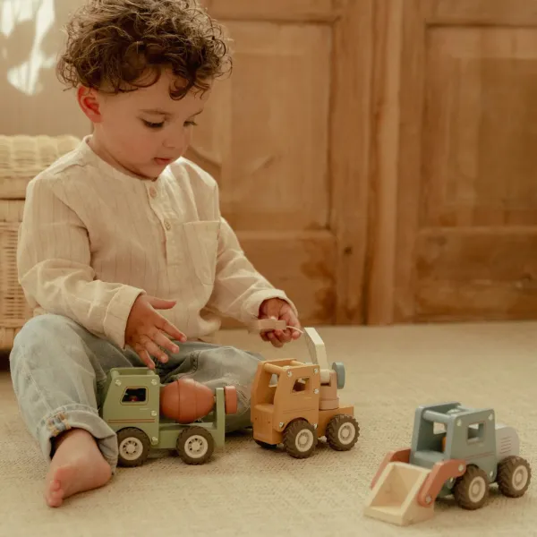 Little Dutch Kranwagen FSC der Holzkran – Gelb – Essentials