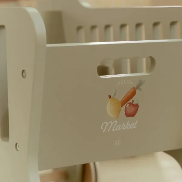 olzspielzeug Einkaufswagen von Little Dutch für kreatives Spielen