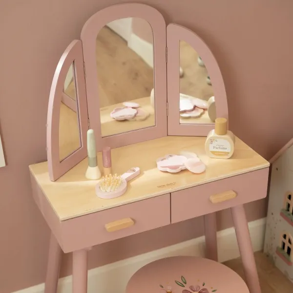 Schminktisch Rosa von Little Dutch mit Zubehör und Schubladen