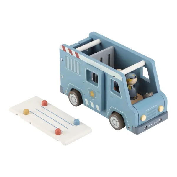 Little Dutch Polizeiwagen Holz Blau kombinierbar mit Polizeistation Little Dutch Polizeiwagen Holz Blau kombinierbar mit Polizeistation