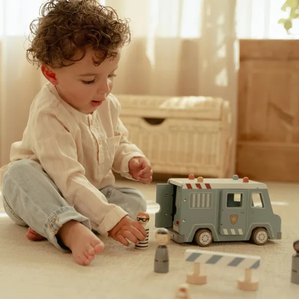 olizei Auto Holzspielzeug Blau Essentials von Little Dutch olizei Auto Holzspielzeug Blau Essentials von Little Dutch