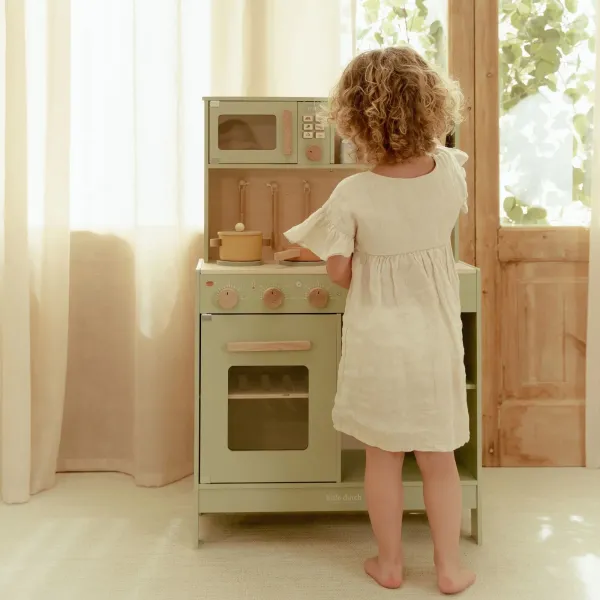 Holz Kinderküche ab 3 Jahren – Little Dutch Essentials in Mint mit Zubehör Holz Kinderküche ab 3 Jahren – Little Dutch Essentials in Mint mit Zubehör