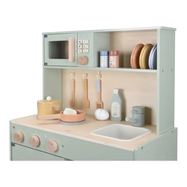 Nachhaltige Holzspielküche grün – Little Dutch mit kompletter Küchenausstattung Nachhaltige Holzspielküche grün – Little Dutch mit kompletter Küchenausstattung