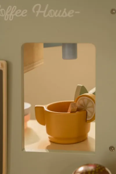 Barista-Spielset aus Holz mit Tafel, Bechern und Kapseln Barista-Spielset aus Holz mit Tafel, Bechern und Kapseln