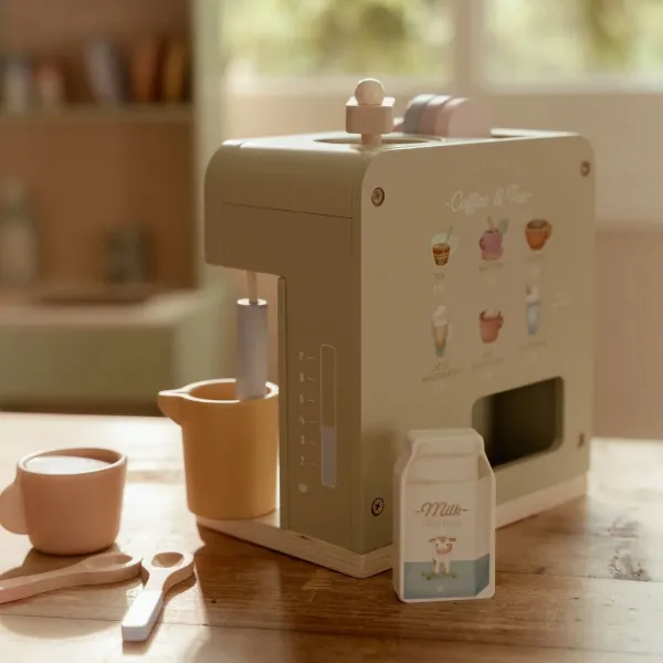 Rollenspiel Kinderküche – Little Dutch Kaffeemaschine Mint aus Holz