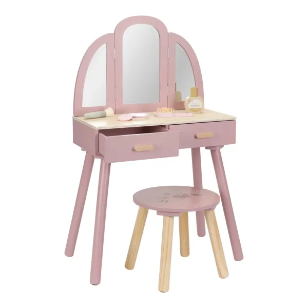 Holz Schminktisch Rosa Essentials von Little Dutch für Kinder