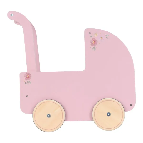 Holz Puppenwagen LD2519 – Rosa Kinderwagen für Puppen