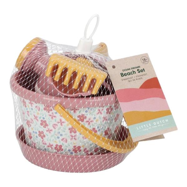 Little Dutch rosa Strandset Pink Flowers 5 Teilig Little Dutch rosa Strandset Pink Flowers 5 Teilig
