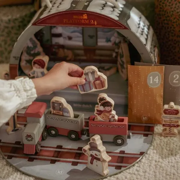 Holz-Eisenbahn Adventskalender mit kleinen Überraschungen von Little Dutch