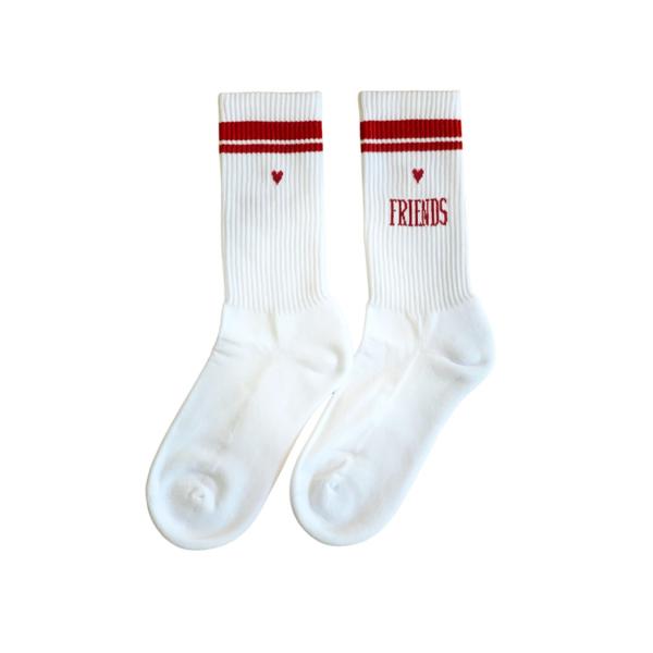 loones friends Socken gestreift rot