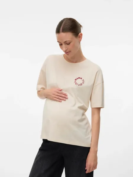 Locker geschnittenes Umstands-T-Shirt für Mamas in der Schwangerschaft