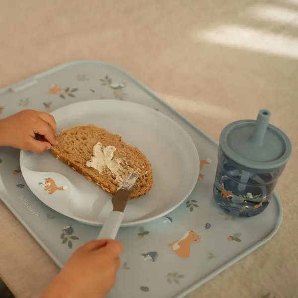 Little Dutch Kinder Trinkglas blau Mio 250ml mit Trinkhalm Mepal - Forest Friends Little Dutch Kinder Trinkglas blau Mio 250ml mit Trinkhalm Mepal - Forest Friends