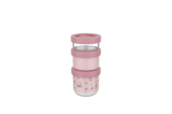 Little Dutch rosa Snackbox stapelbar Mepal Mio 3-teilig - Fairy Garden