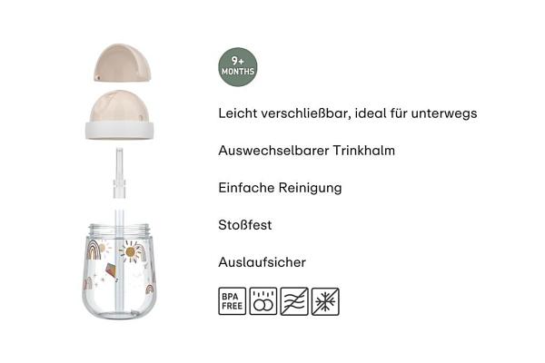 Little Dutch Strohhalmbecher blau Mepal Mio 300 ml - Forest Friends Little Dutch Strohhalmbecher blau Mepal Mio 300 ml - Forest Friends