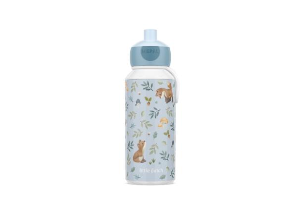 Little Dutch Trinkflasche blau Pop-​Up Campus 400 ml - Forest Friends Mepal