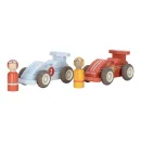 Mehrfarbiger Pullback Rennwagen von Little Dutch – austauschbare Peg-doll-Fahrer